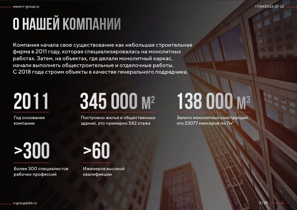 Презентация строительной компании — слайд 2